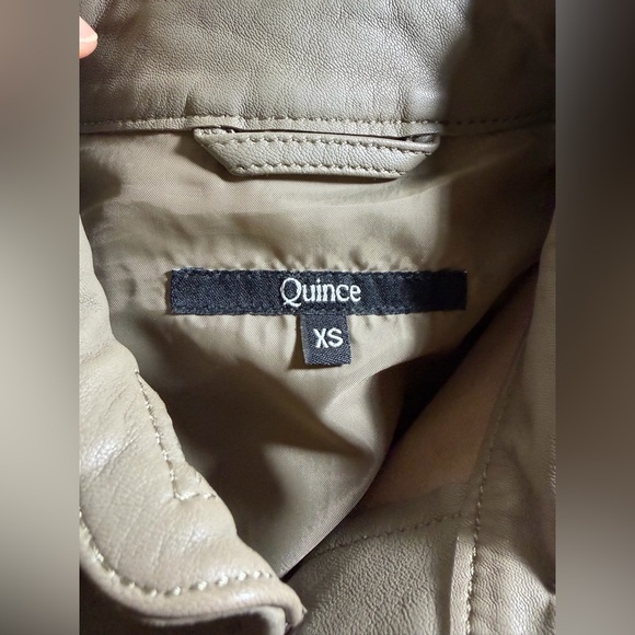 Quince 100% Leather Shirt Jacket in Mushroom size XS - Picture 4 of 13